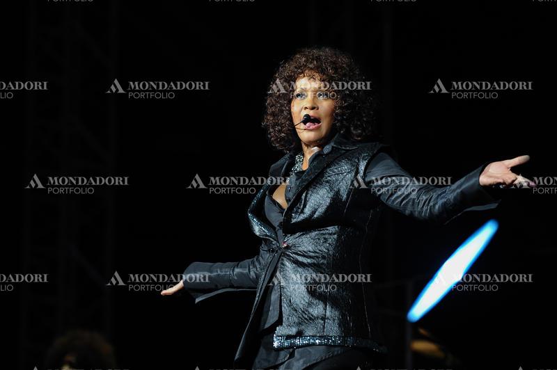 American singer Whitney Houston in concert at Palalottomatica. Rome (Italy), May 4th, 2010