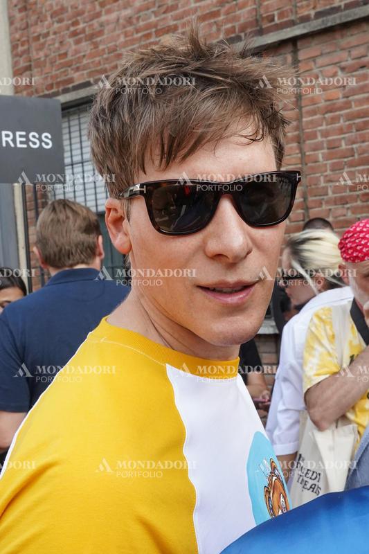 US writer and director Dustin Lance Black guest at the Moschino fashion show of Milan Fashion Week Men's Collection Spring Summer 2023. Milan (Italy), June 19th, 2022