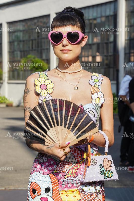 Italian influencer and model Giorgia Soleri guest at the Moschino fashion show of Milan Fashion Week Men's Collection Spring Summer 2023. Milan (Italy), June 19th, 2022
