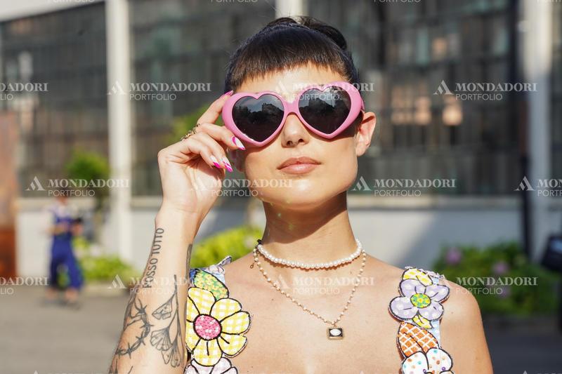 Italian influencer and model Giorgia Soleri guest at the Moschino fashion show of Milan Fashion Week Men's Collection Spring Summer 2023. Milan (Italy), June 19th, 2022