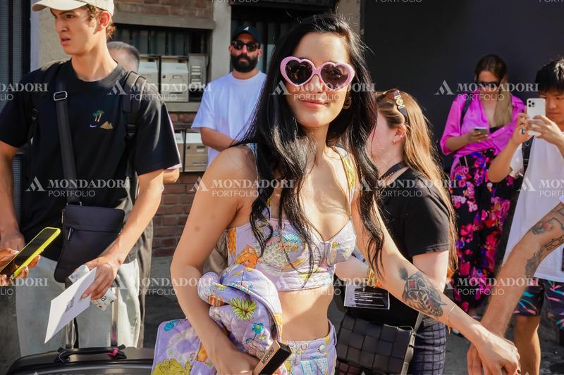 Italian singer Levante guest at the Moschino fashion show of Milan Fashion Week Men's Collection Spring Summer 2023. Milan (Italy), June 19th, 2022