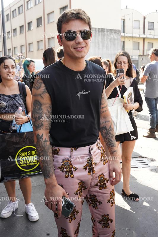 Italian singer Federico Rossi guest at the Moschino fashion show of Milan Fashion Week Men's Collection Spring Summer 2023. Milan (Italy), June 19th, 2022