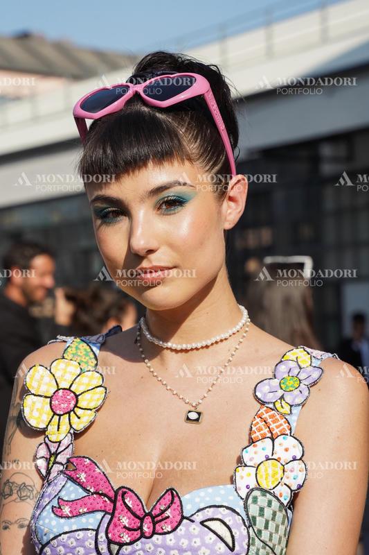 Italian influencer and model Giorgia Soleri guest at the Moschino fashion show of Milan Fashion Week Men's Collection Spring Summer 2023. Milan (Italy), June 19th, 2022