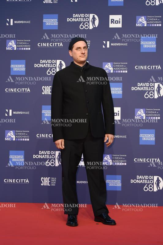 Italian actor Luca Marinelli during the red carpet for the award ceremony of the David di Donatello 2023. Rome (Italy), May 10th, 2023.