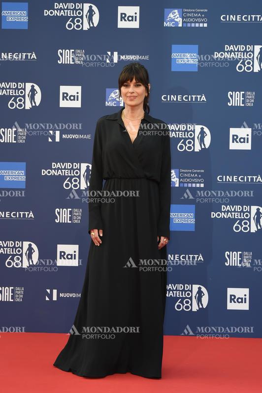 The Italian actress Claudia Pandolfi during the red carpet for the award ceremony of the David di Donatello 2023. Rome (Italy), May 10th, 2023. 